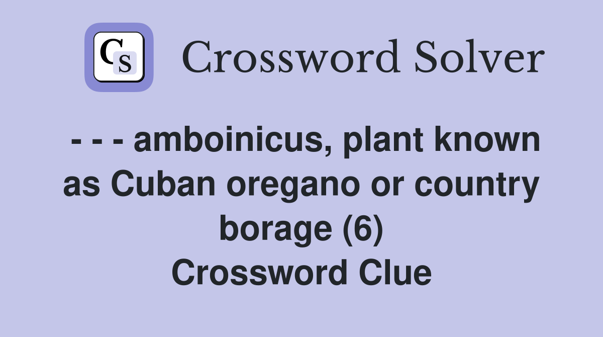 amboinicus, plant known as Cuban oregano or country borage (6